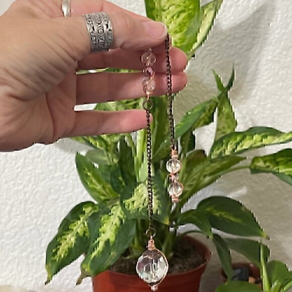 Handmade Copper Quartz Crystal Dowsing Pendulum - Picture 2 of 4